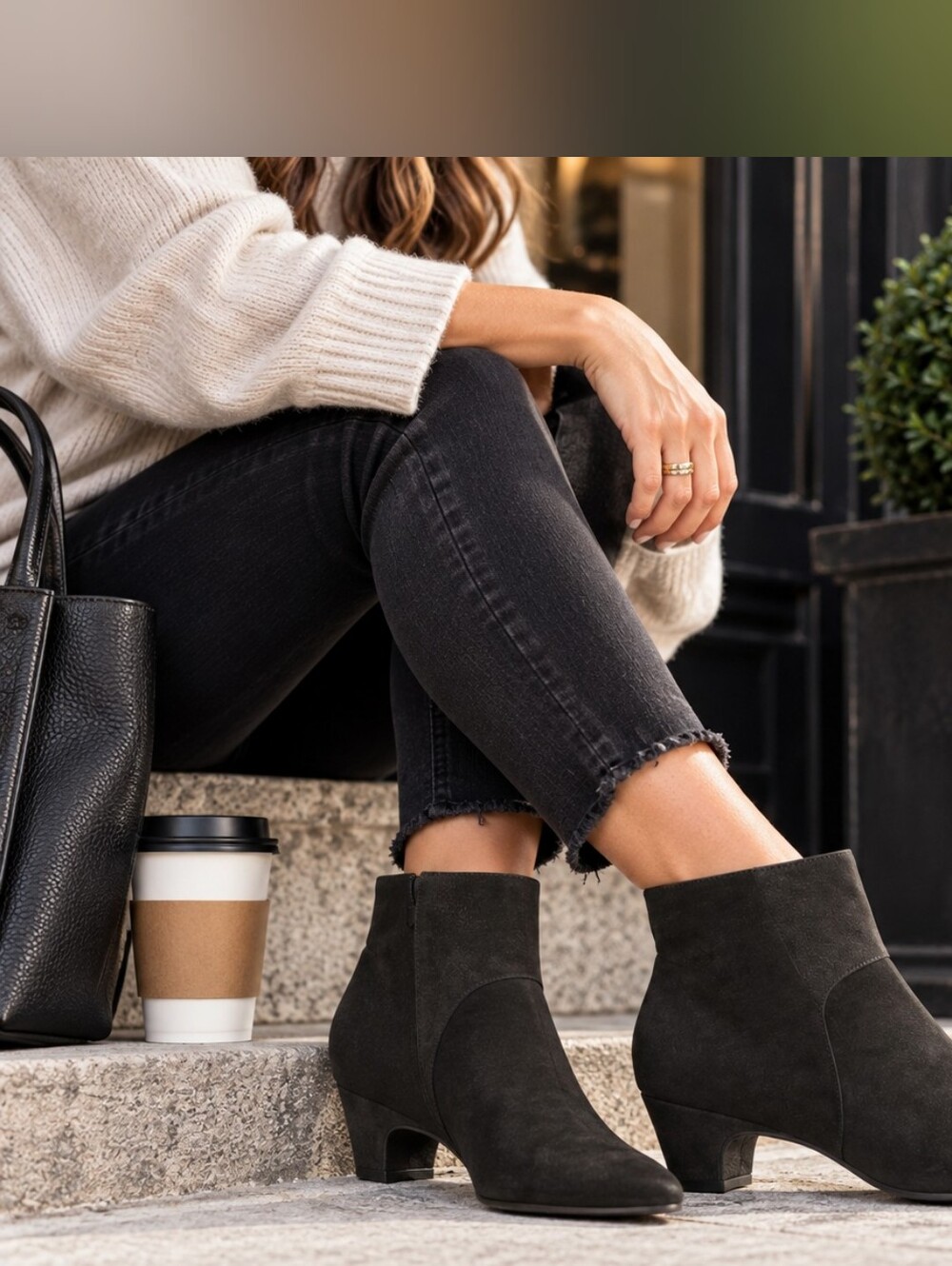 Eileen Fisher Prim black nubuck bootie sz7.5 new in box, no dust bag